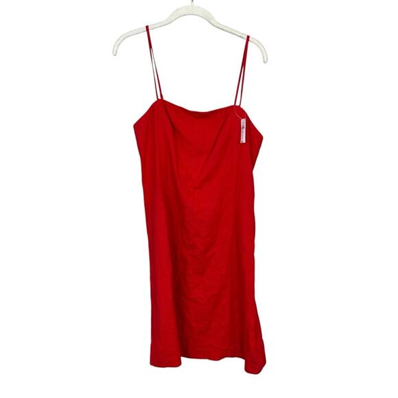 NWT Gap Linen Blend Mini Dress TALL in Slipper Red sz S *TALL Sleeveless Strappy - Picture 5 of 10